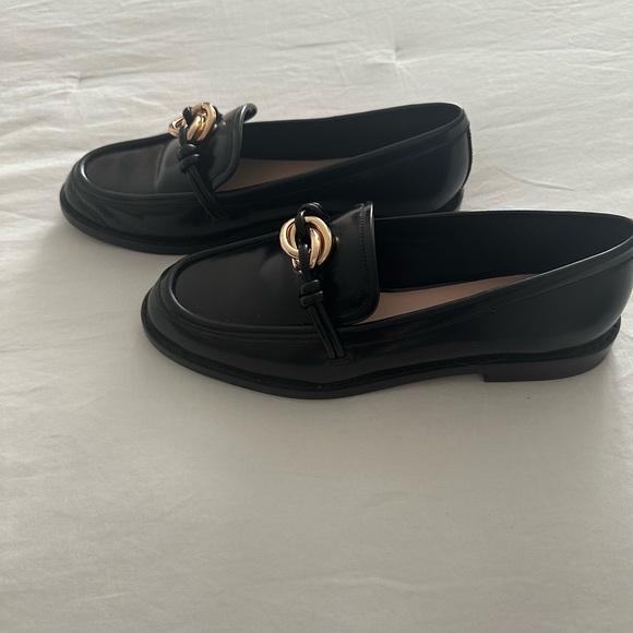 Loeffler Randall Black Flats with Gold Accent - Picture 2 of 6